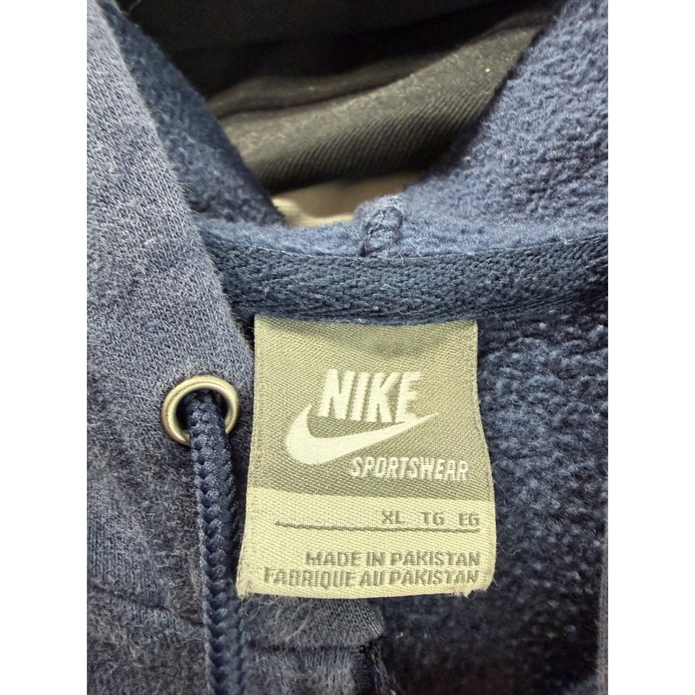 Nike Sportswear Mens XL Full Zip Hoodie Navy Blue Fleece Sweatshirt 5437 - Picture 3 of 7